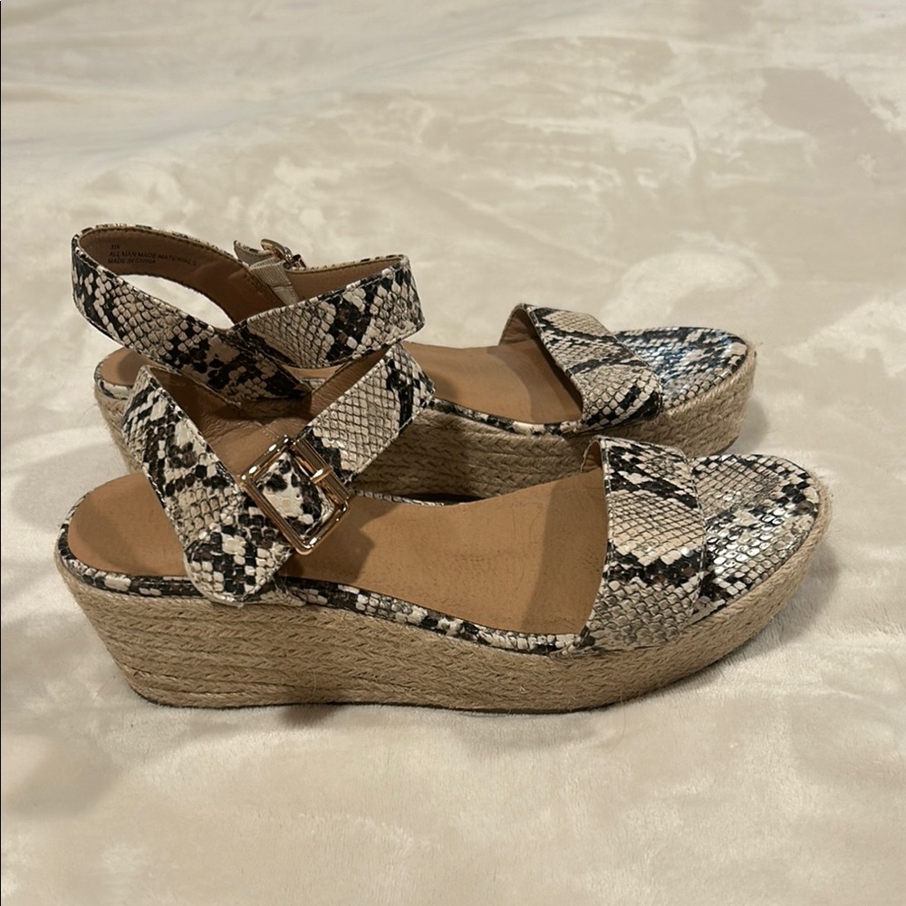 Snakeskin Wedge Sandals